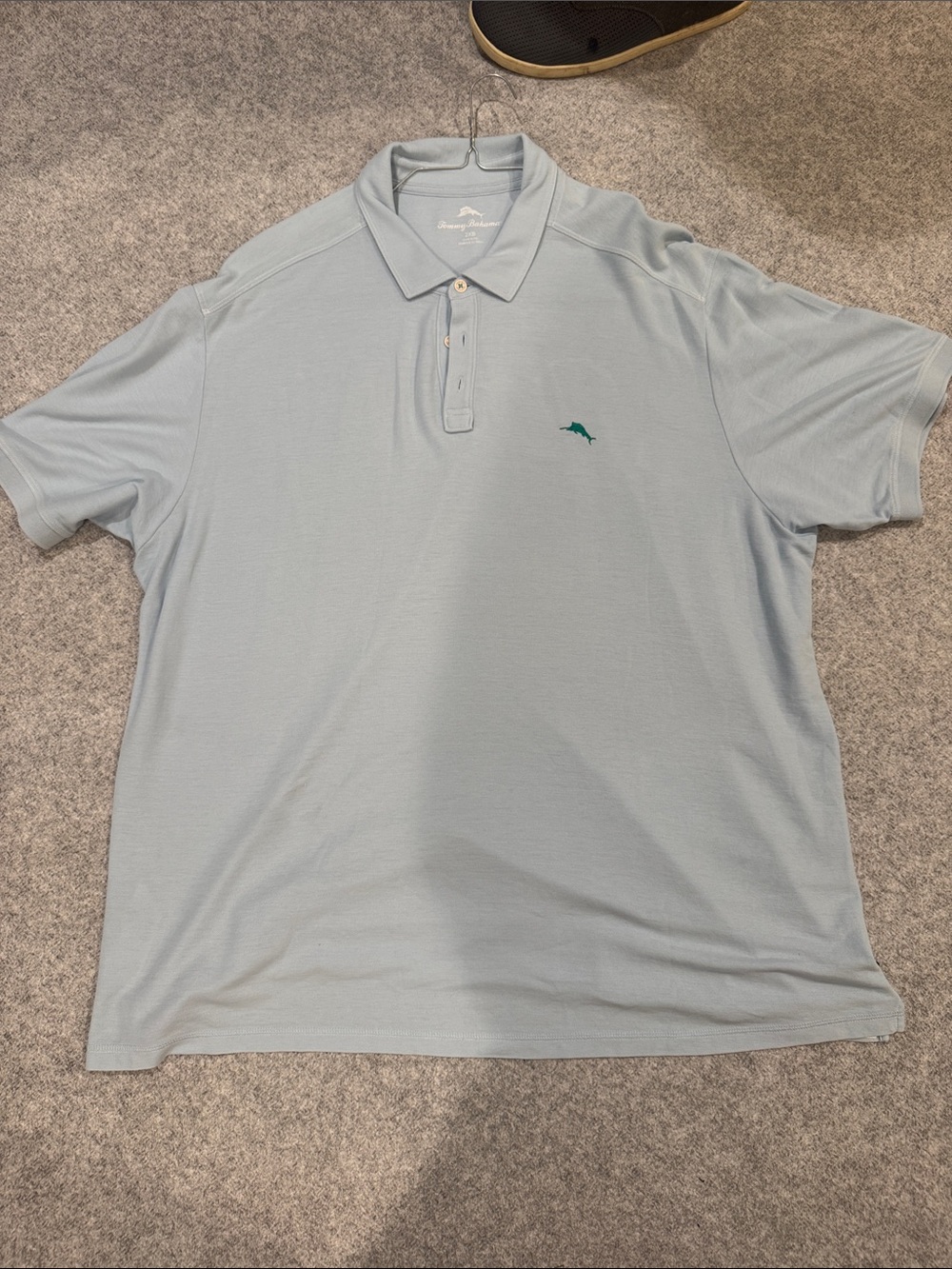 Tommy Bahama Men's Light Blue Polo Shirt with merlin Embroidery